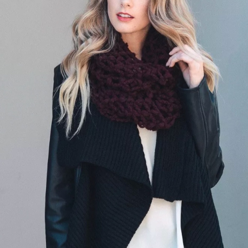 Knit boho chunky scarf